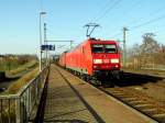 Am 20.02.2015 kam die 145 015-4 von der DB aus Richtung Braunschweig nach Niederndodeleben und fuhr weiter in Richtung Magdeburg .