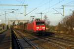Am 26.02.2015 kam die 145 076-6 von der DB aus Richtung Braunschweig nach Niederndodeleben und fuhr weiter in Richtung Magdeburg .