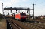 Am 07.03.2015 kam die 145 034-5 von der DB aus Richtung Braunschweig nach Niederndodeleben und fuhr weiter in Richtung Magdeburg .
