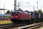 Am 29.09.2015 kam die 145 011-3 von der DB   aus Richtung Hannover nach Stendal und fuhr weiter in Richtung Magdeburg .
