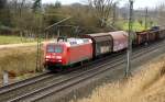 Am 07.02.2016 kam die 145 052-7 von der DB  aus Richtung Hannover und fuhr weiter in Richtung Stendal .