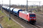 -br-6-145-db/606886/am-04042018-kam-die-145-077-4 Am 04.04.2018 kam die 145 077-4 von   DB Cargo Deutschland AG,  aus Richtung Salzwedel und fuhr weiter in Richtung Stendal .