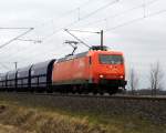 Am 12.03.2015 kam die  145-CL002 von ArcelorMittal aus Richtung Stendal und fuhr weiter in Richtung Hannover .