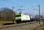 Am 17.03.2016 kam die 145 094-9 von   CAPTRAIN  aus Richtung Stendal und fuhr weiter in Richtung Wittenberge .