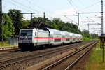 Am 05.06.2016 kam die 146 554-1 aus Richtung Magdeburg nach Niederndodeleben und fuhr weiter in Richtung Braunschweig .