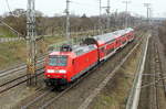 Am 13.03.2017 kam die 146 028 von DB Regio aus Richtung   Stendal und fuhr weiter in Richtung Uelzen .