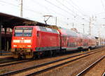 Am 13.03.2017 kam die 146 028 von DB Regio aus Richtung Magdeburg nach Stendal und fuhr weiter in Richtung Uelzen .