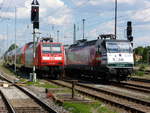 Am 26.05.2018 waren  die 146 008 von DB Regio und die 146 023-6 von der Press in Stendal  abgestellt.