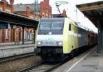 Am 29.04.2014 kam die 152 197-0 von der ITL aus Richtung Berlin nach Stendal und fuhr weiter in Richtung Hannover.