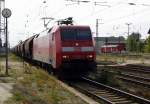 Am 21.07.2014 kam die 152 064-2 von der DB aus Richtung Wittenberge nach Stendal und fuhr weiter in Richtung Magdeburg .