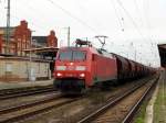 Am 7.10.2014 kam die 152 042-8 von der Railion aus Richtung Magdeburg nach Stendal und fuhr weiter in Richtung Wittenberger.