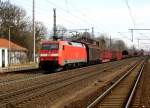 Am 07.03.2015 kam die 152 124-4 von der DB aus Richtung Magdeburg nach Niederndodeleben und fuhr weiter in Richtung Braunschweig .
