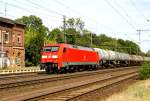 Am 06.08.2015 kam die 152 117-8 von der DB aus Richtung Magdeburg nach Niederndodeleben und fuhr weiter in Richtung Braunschweig .