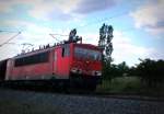 Am 5.06.2014 kam die 155 101-9 von der Railion aus der Richtung Wittenberge und fuhr nach Stendal .
