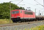 Am 21.07.2014 kam die 155 032-6 von der DB aus der Richtung Stendal und fuhr nach Wittenberge.