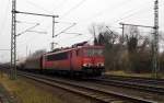 Am 15.02.2015 kam die 155 065-6 von der Railion aus Richtung Braunschweig nach Niederndodeleben und fuhr weiter in Richtung Magdeburg .