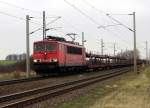 Am 26.03.2015 kam die 155 066-4 von der Railion aus der Richtung Stendal nach Demker und fuhr weiter in Richtung Magdeburg .