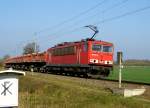 Am 15.04.2015 kam die 155 152-2 von der DB aus Richtung Salzwedel und fuhr weiter in Richtung Stendal.