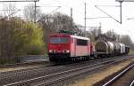 Am 17.04.2015 kam die 155 222-3 von der DB aus Richtung Magdeburg nach Niederndodeleben und fuhr weiter in Richtung Braunschweig.