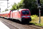 Am 6.08.2014 fuhr die 182 009 von der DB von Brandenburg an der Havel nach Frankfurt oder .