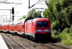 Am 6.08.2014 kam die 182 001 von der DB von Frankfurt oder nach Brandenburg an der Havel .
