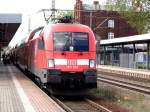 Am 14.08.2014 kam die 182 001 von der DB aus Richtung Magdeburg nach Genthin und fuhr weiter in Richtung Brandenburg an der Havel .