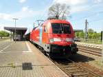 Am 04.05.2014 kam die 182 010 von der DB aus Richtung Magdeburg nach Genthin und fuhr weiter nach Cottbus .