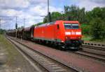 Am 3.06.2014 kam die 185 171-6 von der DB aus der Richtung Helmstedt nach Wefensleben und fuhr weiter in Richtung Magdeburg .