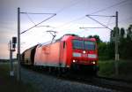 Am 7.06.2014 kam die 185 194-8 von der DB aus der Richtung Wittenberge und fuhr nach Stendal .