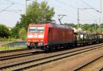 Am 17.07.2014 kam die 185 163-3 von der DB aus Richtung Braunschweig nach Niederndodeleben und fuhr weiter in Richtung Magdeburg .