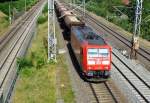 Am 23.07.2014 kam die 185 178-1 von der DB aus der Richtung Stendal und fuhr nach Wittenberge.