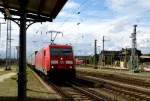 Am 31.08.2014 kam die 185 242-5 von der DB aus Richtung Salzwedel nach Stendal und fuhr weiter in Richtung Magdeburg .