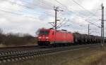 Am 03.03.2015 kam die 185 373-8 von der DB aus Richtung Stendal und fuhr in Richtung Hannover .