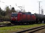 Am 11.04.2015 kam die 185 156-7 von der DB aus Richtung Hannover nach Stendal und fuhr weiter in Richtung Magdeburg .