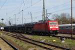 Am 20.04.2015 kam die 185 254-0 von der DB aus Richtung Magdeburg nach Stendal und fuhr weiter in Richtung Hannover .