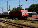 Am 05 .06.2015 kam die 185 153-4 von der DB aus Richtung Magdeburg nach Stendal und fuhr weiter in Richtung Hannover .