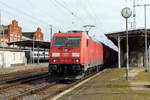 Am 09.03.2017 kam die  185 354-8 von der DB Schenker Rail Deutschland AG,  aus Richtung Magdeburg nach Stendal und fuhr weiter in Richtung Wittenberge .