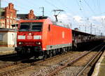 Am 26.03.2017 kam die 185 075-9 von der  DB Schenker Rail Deutschland AG, aus Richtung   Magdeburg nach Stendal und fuhr weiter in Richtung  Wittenberge .