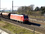 Am 27.03.2017 kam die 185 145-0  von der  DB Schenker Rail Deutschland AG,    aus Richtung Salzwedel nach Stendal .
