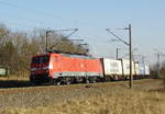 Am 14.02.2018 kam die 189 057-3 von  DB Cargo Deutschland AG,  aus Richtung Stendal und fuhr weiter in Richtung Wittenberge .