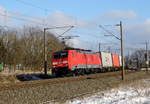 Am 27.02.2018 kam  die 189 006-0  von  DB Cargo Deutschland AG,   aus Richtung Stendal und fuhr weiter in Richtung Wittenberge .
