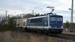 Am 26.02.2021 kam die 155 045-9 von der  IntEgro Verkehr GmbH,- PRESS   aus der Richtung Magdeburg nach Demker und fuhr weiter in Richtung Stendal .