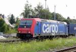 Am 2.08.2014 kam die 482 046-0 von der SBB Cargo aus Richtung  Salzwedel nach Stendal und fuhr weiter in Richtung Magdeburg .
