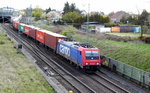 Am 26.04.2016 kam die 482 046-0 von der HSL Logistik (SBB Cargo)  aus Richtung Stendal und fuhr weiter in Richtung Hannover .
