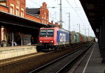 Am 16.09.2016 kam die  482 032-0 von der HSL Logistik (SBB Cargo) aus Richtung Berlin nach Stendal und fuhr weiter in Richtung Hannover.