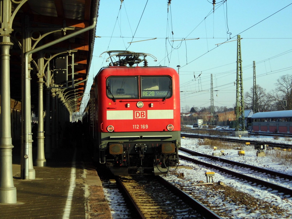  Am 22.01-2016 stand die 112 169 von der DB in Stendal .