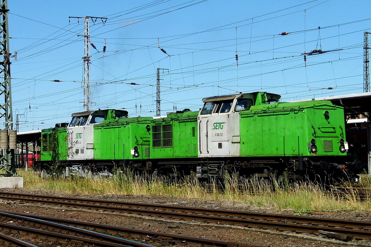 Am 01.07.2018 fuhren von der 202 787-8 und die 202 287-9 von der SETG - Salzburger Eisenbahn TransportLogistik GmbH, von Stendal   nach  Niedergören .