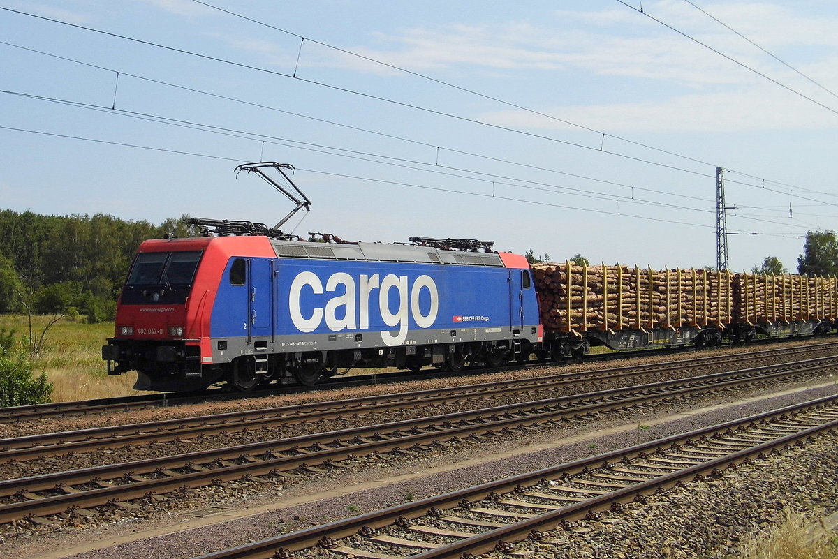 Am 01.08.2018 stand die 482 047-8 von der Press (SBB Cargo) in Borstel .

