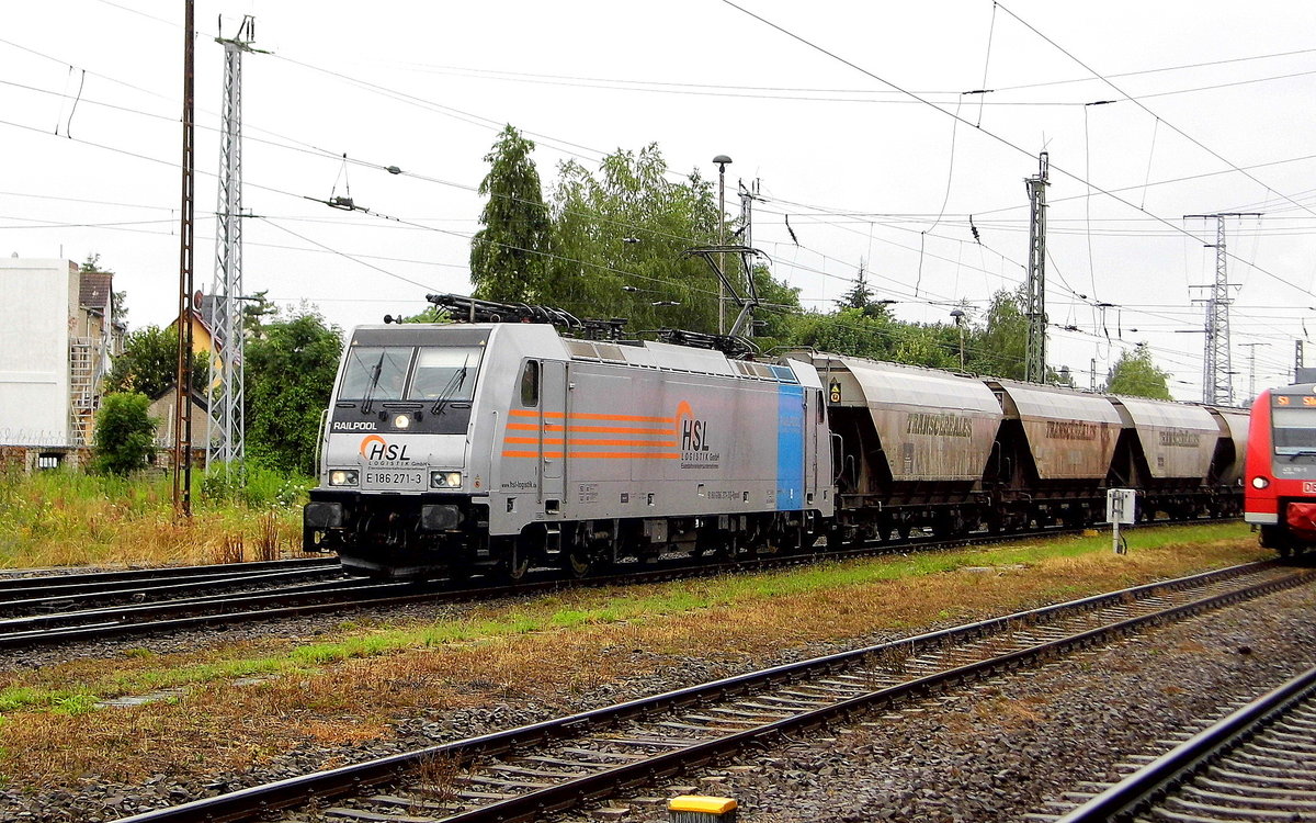 Am 02.07.2016 kam die E 186 271-3 von der HSL Logistik (Railpool) aus Richtung Salzwedel nach Stendal und fuhr weiter in Richtung Magdeburg .