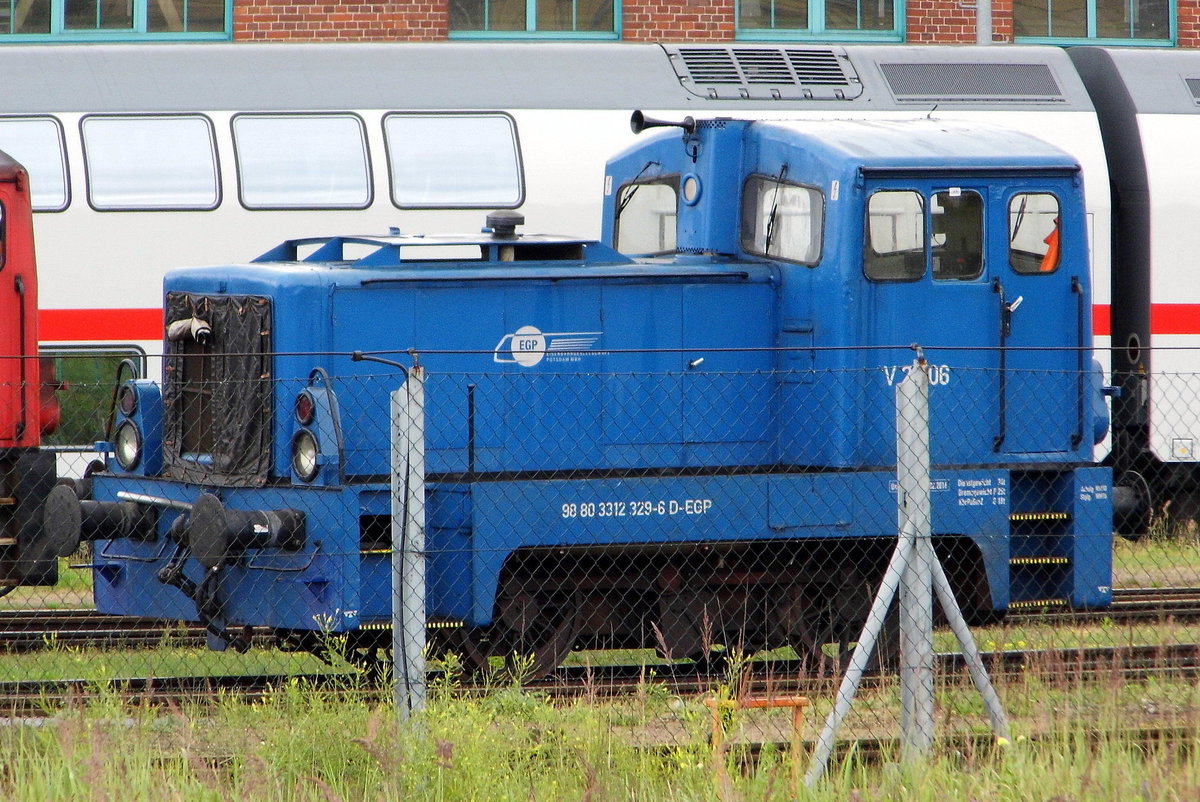 Am 02.07.2017   die 312 329-6 von der EGP – Eisenbahngesellschaft Potsdam, in Wittenberge .
